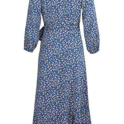 Bohemian Blossom Floral Lantern Sleeve Dress - Lightweight Rayon Blend Choice