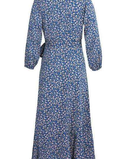Bohemian Blossom Floral Lantern Sleeve Dress - Lightweight Rayon Blend Choice