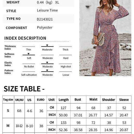 Bohemian Blossom Floral Lantern Sleeve Dress - Lightweight Rayon Blend Choice