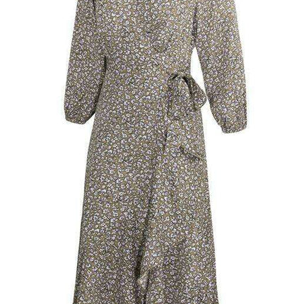 Bohemian Blossom Floral Lantern Sleeve Dress - Lightweight Rayon Blend Choice