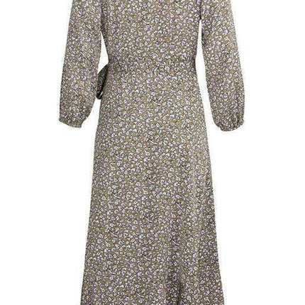 Bohemian Blossom Floral Lantern Sleeve Dress - Lightweight Rayon Blend Choice