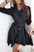 Sophisticated Lapel Collar Dress with Belt for Women