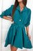 Chic Belted Lapel Dress for Fashionable Ladies