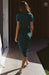 Elegant Lapel Collar Slim Fit Polyester Dress for Women