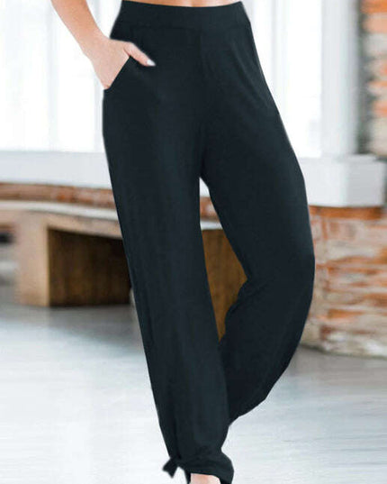 Women's Casual Casual Knit Trousers Tied Open Slits