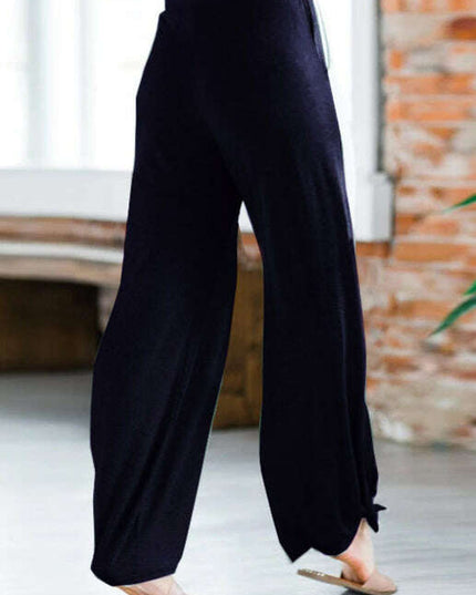 Women's Casual Casual Knit Trousers Tied Open Slits