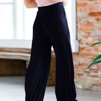 Women's Casual Casual Knit Trousers Tied Open Slits