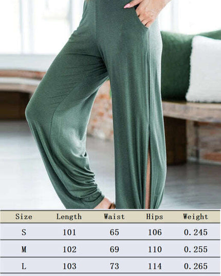 Women's Casual Casual Knit Trousers Tied Open Slits