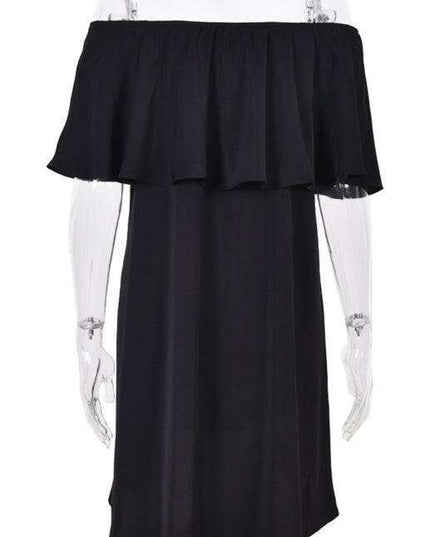 Sunkissed Bohemian One-Shoulder A-line Dress with Flounced Sleeves