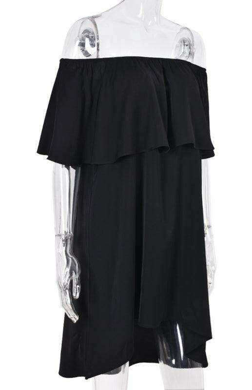 Sunkissed Bohemian One-Shoulder A-line Dress with Flounced Sleeves