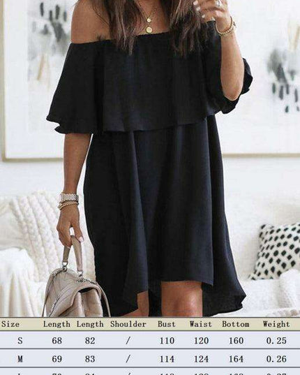 Sunkissed Bohemian One-Shoulder A-line Dress with Flounced Sleeves