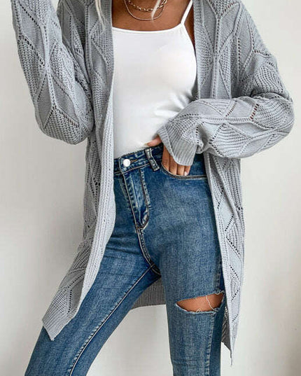 Ladies Fashion Thin Twist Sweater Cardigan