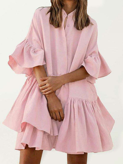 Elegant Ruffle Sleeve Chiffon Dress: Must-Have for Summer Fashion
