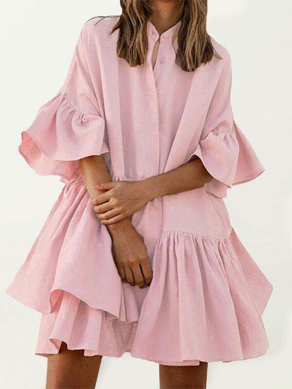 Elegant Ruffle Sleeve Chiffon Dress: Must-Have for Summer Fashion