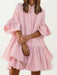 Sophisticated Chiffon Dress with Ruffle Sleeves for Women