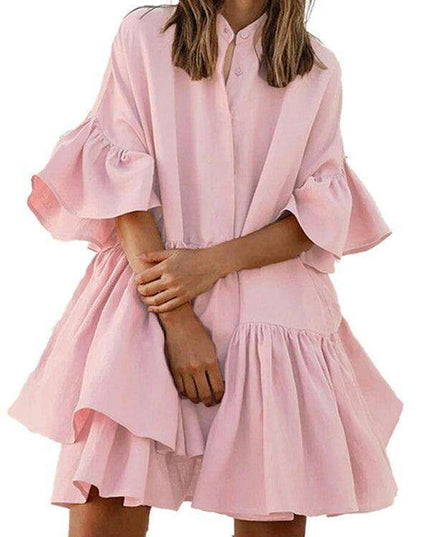 Elegant Ruffle Sleeve Chiffon Dress: Must-Have for Summer Fashion