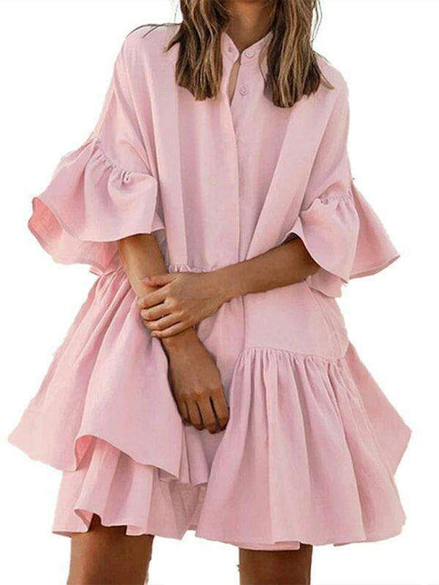 Elegant Ruffle Sleeve Chiffon Dress: Must-Have for Summer Fashion