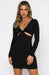 Sultry Deep V-Neck Cutout Bodycon Cocktail Party Dress