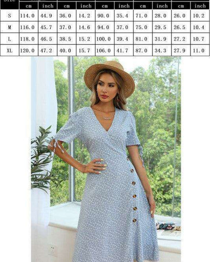 Summer Blossom Lace-Up Dress with Puff Sleeves