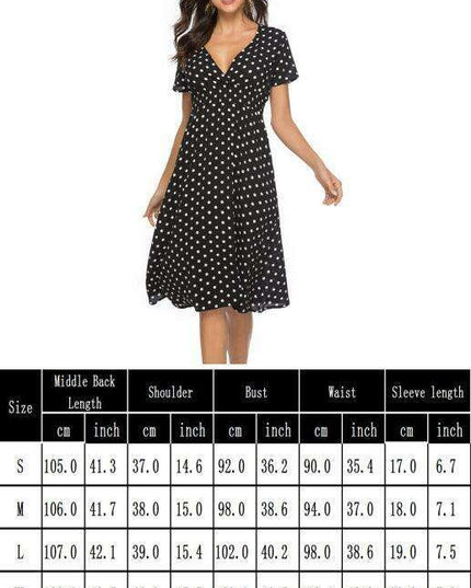 Retro Polka Dot V-Neck Summer Dress with Vintage Flair