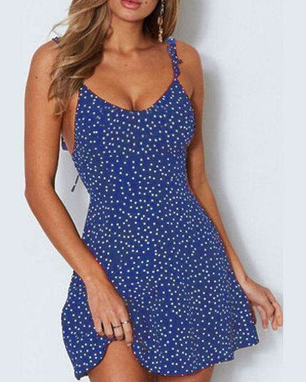 Boho Chic Polka Dot Lace Summer Dress - Effortless Elegance