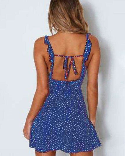 Boho Chic Polka Dot Lace Summer Dress - Effortless Elegance