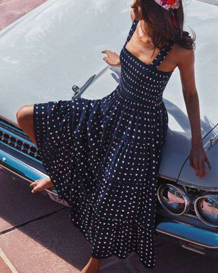 Boho Vibes Sleeveless Maxi Dress with Pop Print