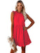 Ruffle Sleeve Linen-Cotton Blend Dress for Women