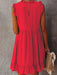 Linen and Cotton Blend Dress with Elegant Ruffle Sleeves for Women