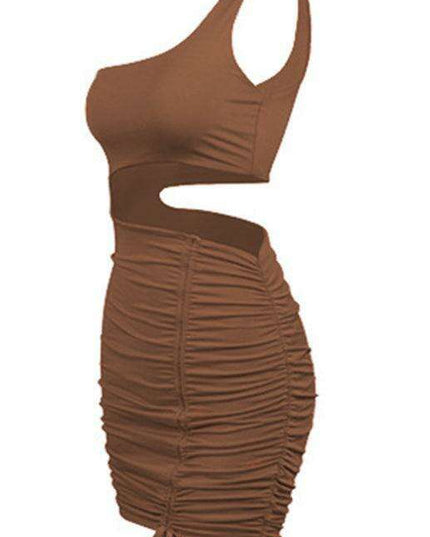 Seductive Lace-Up Bodycon Dress with Unique Hollowed Hip Details