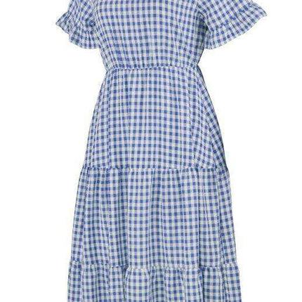 Chic Lattice Plaid Swing Dress - Women's Fashionable Outfit for Spring and Summer