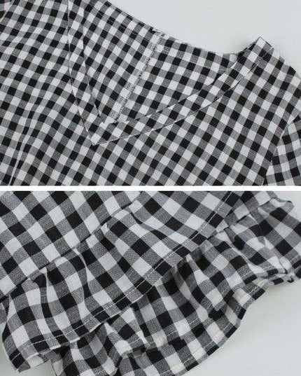 Chic Lattice Plaid Swing Dress - Women's Fashionable Outfit for Spring and Summer