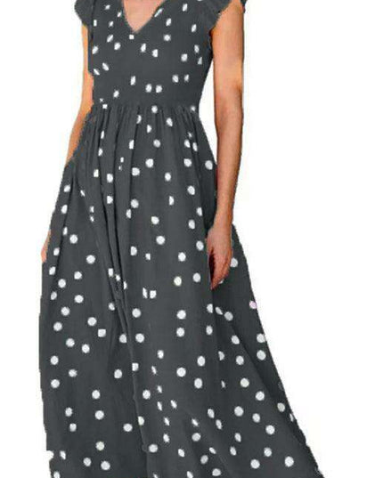 Polka Dot V-Neck Sleeveless Dress - Timeless Women's Wardrobe Essential