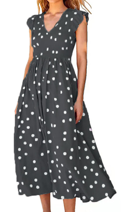 Polka Dot Print V-Neck Dress - Chic Women's Fashion Statement