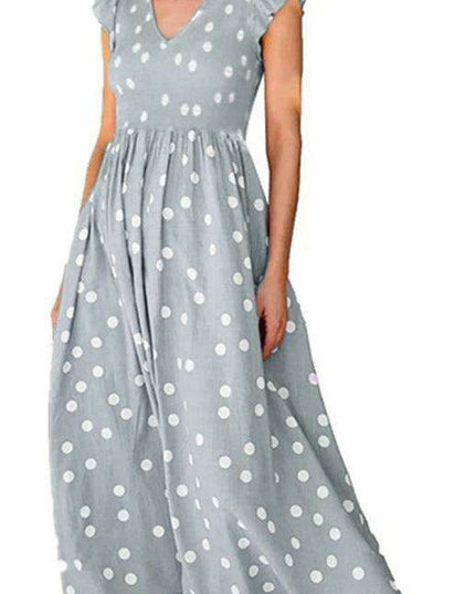 Polka Dot V-Neck Sleeveless Dress - Timeless Women's Wardrobe Essential