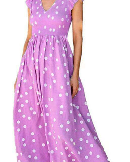 Polka Dot V-Neck Sleeveless Dress - Timeless Women's Wardrobe Essential