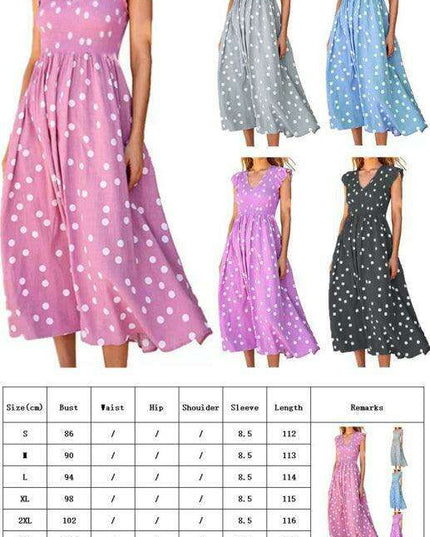 Polka Dot V-Neck Sleeveless Dress - Timeless Women's Wardrobe Essential