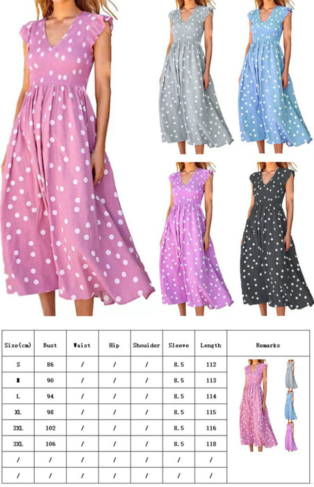 Polka Dot Print Sleeveless Dress - Elegant Women's Fashion Piece