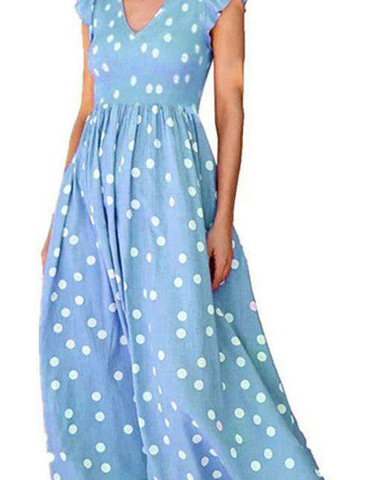 Polka Dot V-Neck Sleeveless Dress - Timeless Women's Wardrobe Essential