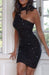 Sultry One Shoulder Hot Drill Sleeveless Dress for Women