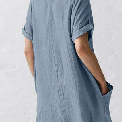 Elegant Button Pocket Lapel Dress - Perfect for Any Occasion