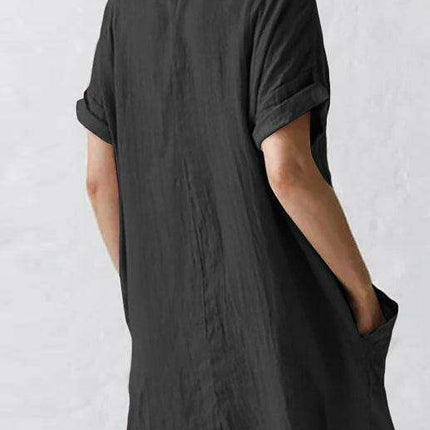 Elegant Button Pocket Lapel Dress - Perfect for Any Occasion