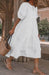 Luxe Cotton Puff Sleeve Babydoll Dress with Round Neck