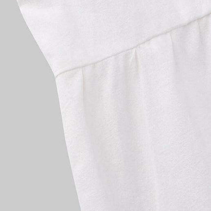 Chic Puff Sleeve Cotton Babydoll Midi Dress - Timeless Feminine Style