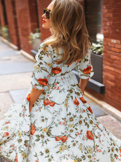 Floral Bohemian Holiday Dress with Chic Print