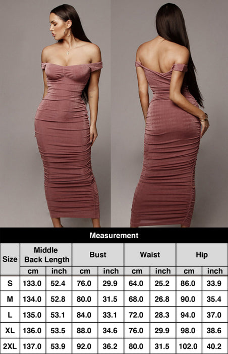 Shoulder-Baring Pleated Mini Dress