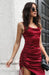 Elegant Satin Slip Dress with Cowl Neck and Alluring Details