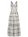 Glamorous V-Neck Checkered Dress with Open Back - Women's Chic Fashion Piece