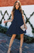 Solid Color Sleeveless Cotton Dress with Round Neck for Women