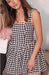 Chic Off-Shoulder Houndstooth Cocktail Dress with Sexy Backless Design